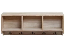 MCW Wandregal K49 Garderobe Wandgarderobe Regal 3 Staufächer 5 Haken 30x80x20cm Holz* Garderoben