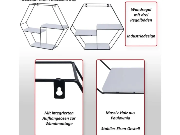 MCW Wandregal K76 43x49x11cm