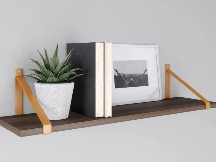 MDF-Wandregal Oldham 1,8 cm x 80 cm x 20 cm nfarben Dunkel