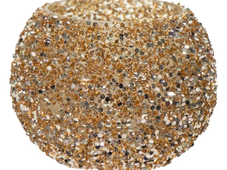 M Collections Mega Collections Pflanzgefäß Strass Ø 11 cm x 8,5 cm Gold