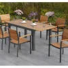 Merxx Gartenmöbel-Set Santorin 7-teilig Stapelsessel & Ausziehtisch