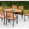 Merxx Gartenmöbel-Set Schlossgarten 7-teilig Stapelsessel 140 cm x 90 cm* Windlichter