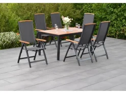 Merxx Gartenmöbelset Siena 7tlg. inkl. Klappsessel u. Tisch 150 x 90 cm* Sessel