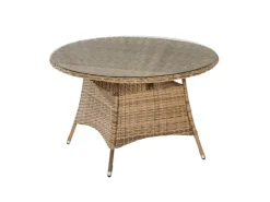 Merxx Riviera Set 9-tlg. Tisch Ø 120 cm Stahl Kunststoffgeflecht