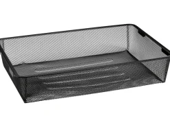 Metall-Drahtgitterkorb 12 cm x 39 cm x 60 cm Schwarz-Matt* Regale Schwarz