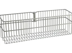 Metall-Drahtkorb 2-reihig 13,5 cm x 43,5 cm Weiß-Alu