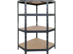 AR Shelving Metall-Eck-Schwerlast-Steckregal Rivet Anthrazit 180 cm x 90 cm x 45 cm x 65 cm* Eckregale|Holzregale