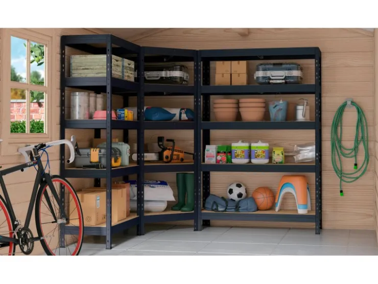 AR Shelving Metall-Schwerlast-Steckregal Rivet Anthrazit 180 cm x 90 cm x 45 cm 4 Böden