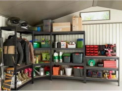 AR Shelving Metall-Schwerlast-Steckregal Rivet Anthrazit 180 cm x 90 cm x 45 cm 4 Böden