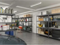 AR Shelving Metall-Schwerlast-Steckregal Rivet Anthrazit 180 cm x 90 cm x 45 cm 4 Böden* Holzregale