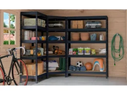 AR Shelving Metall-Schwerlast-Steckregal Rivet Anthrazit 180 cm x 90 cm x 45 cm 4 Böden* Holzregale