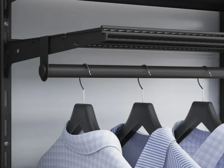 Metall-Wandschiene 2-reihig 200 cm Schwarz* Wandregale|Kellerregale