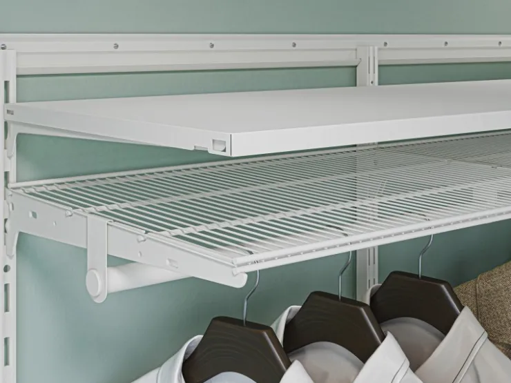 Metall-Wandschiene 2-reihig 100 cm Weiß* Wandregale|Kellerregale
