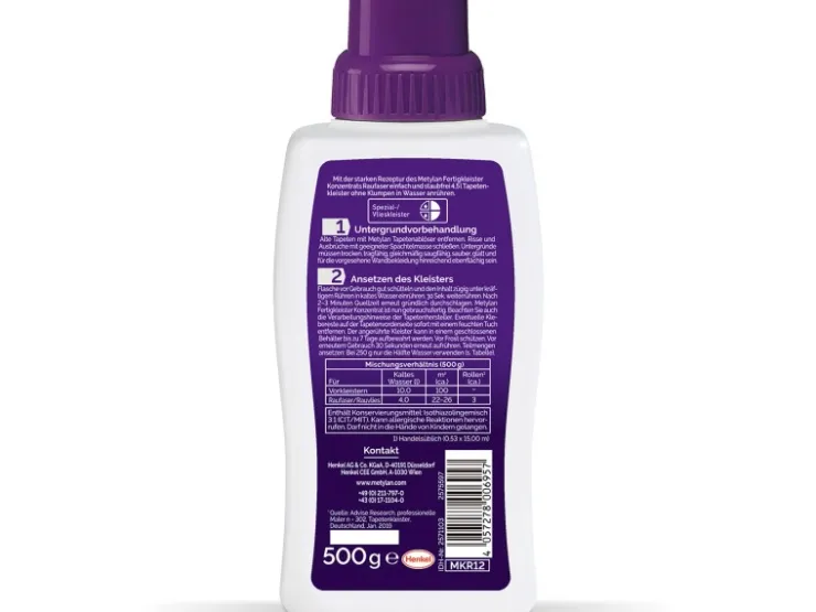 Metylan Fertigkleister Konzentrat Raufaser 500 g Flasche Transparent* Tapezierzubehör