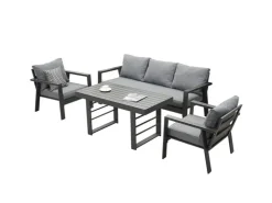 MeXo Aluminium Dining Lounge Outdoor mit Esstisch für 5 Personen* Kissenbezüge