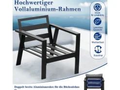 MeXo Aluminium Dining Lounge Outdoor mit Esstisch für 5 Personen* Kissenbezüge