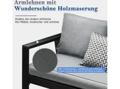 MeXo Aluminium Dining Lounge Outdoor mit Esstisch für 5 Personen* Kissenbezüge