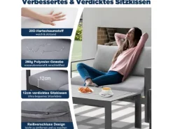 MeXo Gartenmöbel Set aus Aluminium Loungeset für 5 Personen* Kissenbezüge