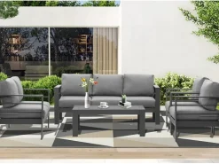 MeXo Gartenmöbel Set aus Aluminium Loungeset für 7 Personen