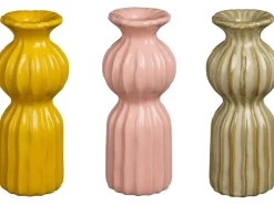 Mica Decorations Einstielige Vase Felipe Gelb Beige-Grün Ø 8 cm Farbsortiert* Vasen