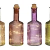 Mica Decorations Flasche Braun Grün Lila Hellbraun LED Ø 8 cm Farbsortiert