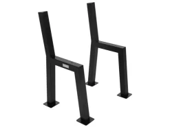 ML-Design 2 Stück Bankbeine H-Form 47x77,5cm Schwarz Bankgestell mit Rückenlehne