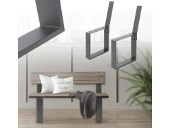 ML-Design 2 Stück Bankbeine aus Stahl Massiv 40x78,5cm mit Rückenlehne