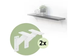 ML-Design 4 Stück Regalhalterung 120 x 120 mm Weiß Aluminium Schwebende