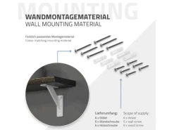 ML-Design 4 Stück Regalhalterung 120 x 120 mm Weiß Aluminium Schwebende