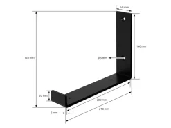 ML-Design 2 Stück Regalhalterung 20x4x14 cm Metall 8 Zoll L-Form