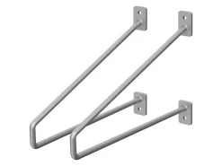 ML-Design 2 Stück Regalhalterung 265 mm Silber aus Stahl Haarnadel Regalwinkel* Schweberegale