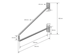 ML-Design 2 Stück Regalhalterung 265 mm Silber aus Stahl Haarnadel Regalwinkel* Schweberegale