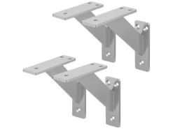 ML-Design 4 Stück Regalhalterung 120 x 120 mm Silber Aluminium Schwebende