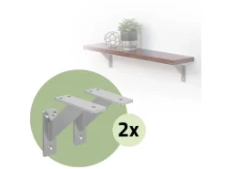 ML-Design 4 Stück Regalhalterung 120 x 120 mm Silber Aluminium Schwebende