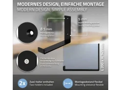 ML-Design 4 Stück Regalhalterung 20x4x14 cm Schwarz Metall 8 Zoll L-Form* Regale Schwarz|Metallregale