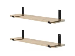 ML-Design 4 Stück Regalhalterung 20x4x14 cm Schwarz Metall 8 Zoll L-Form* Regale Schwarz|Metallregale