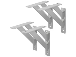 ML-Design 4 Stück Regalhalterung 18 x 18 cm Silber Aluminium Schwebende