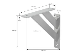 ML-Design 4 Stück Regalhalterung 18 x 18 cm Silber Aluminium Schwebende