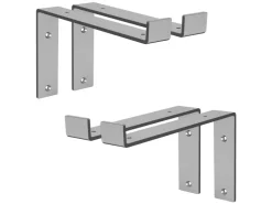 ML-Design 4 Stück Regalhalterung 25x4x14,5 cm Grau aus Metall 10 Zoll L-Form* Schweberegale