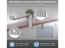 ML-Design 4 Stück Regalhalterung 25x4x14,5 cm Grau aus Metall 10 Zoll L-Form* Schweberegale