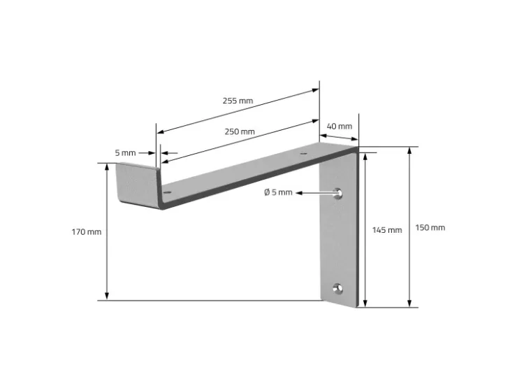 ML-Design 4 Stück Regalhalterung 25x4x14,5 cm Grau aus Metall 10 Zoll L-Form* Schweberegale