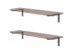 ML-Design 4 Stück Regalhalterung 25x4x14,5 cm Grau aus Metall 10 Zoll L-Form* Schweberegale