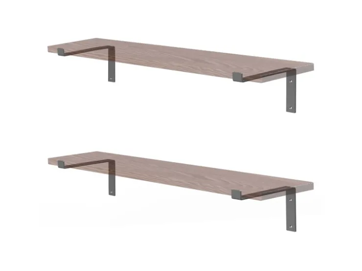 ML-Design 4 Stück Regalhalterung 25x4x14,5 cm Grau aus Metall 10 Zoll L-Form* Schweberegale