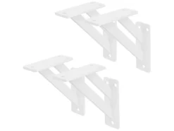 ML-Design 4 Stück Regalhalterung 12 x 12 cm Weiß Aluminium Schwebende* Regal Weiß