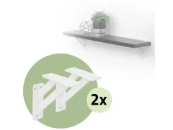 ML-Design 4 Stück Regalhalterung 12 x 12 cm Weiß Aluminium Schwebende* Regal Weiß