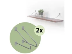 ML-Design 4 Stück Regalhalterung 220 mm aus Stahl Haarnadel Schwebe* Schweberegale