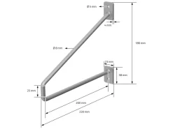ML-Design 4 Stück Regalhalterung 220 mm aus Stahl Haarnadel Schwebe* Schweberegale