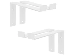 ML-Design 4 Stück Regalhalterung 25x4x14,5 cm Weiß aus Metall 10 Zoll L-Form