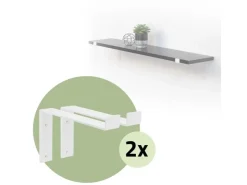 ML-Design 4 Stück Regalhalterung 25x4x14,5 cm Weiß aus Metall 10 Zoll L-Form
