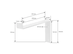 ML-Design 4 Stück Regalhalterung 25x4x14,5 cm Weiß aus Metall 10 Zoll L-Form